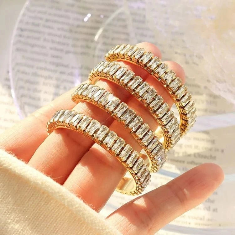 Fashion Creative C Shape Stainless Steel Earrings 18K Gold Plated Women's Earring Jewelry