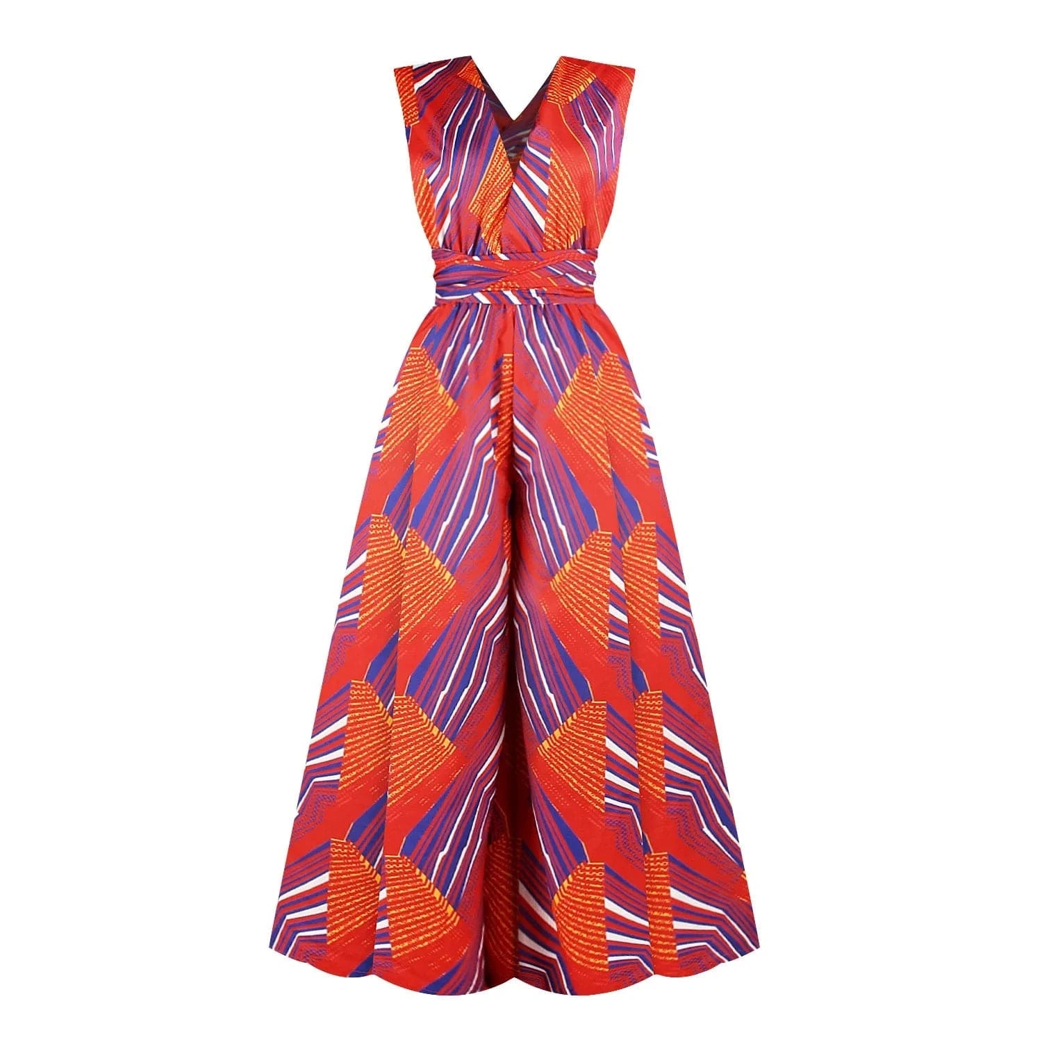 Fashion Custom Lady Boho Print Multi Wearing Romper Women Elegant Summer Casual Wide Leg Jumpsuit Africa