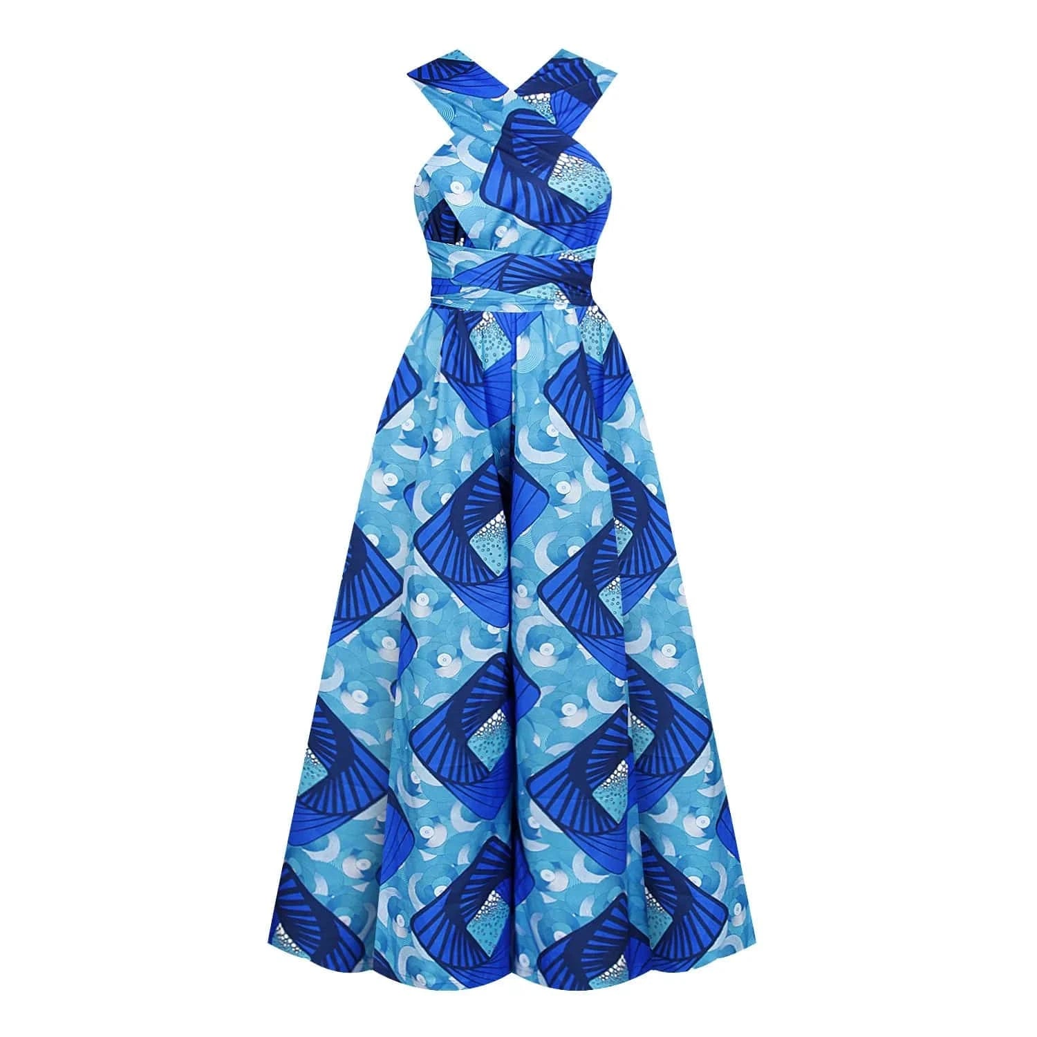 Fashion Custom Lady Boho Print Multi Wearing Romper Women Elegant Summer Casual Wide Leg Jumpsuit Africa