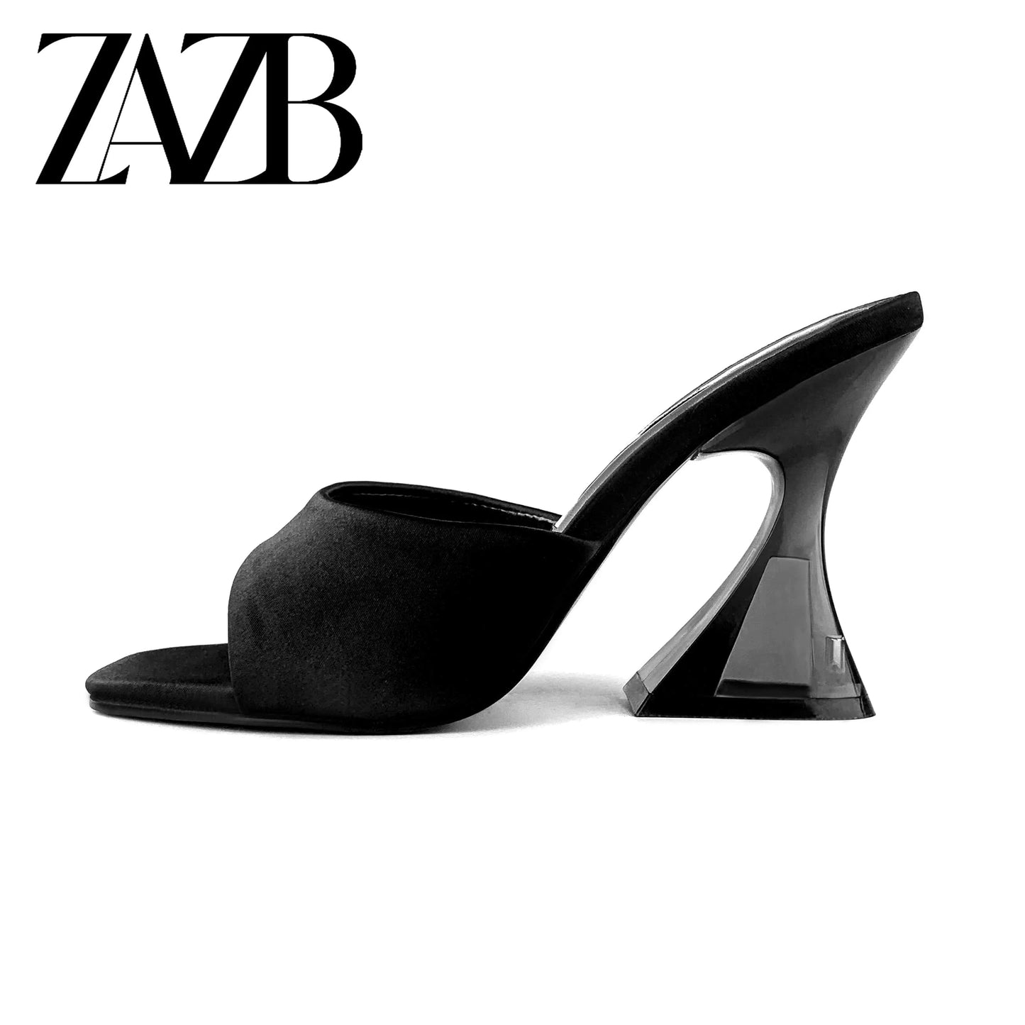 Fashion custom square transparent  designer shoes sandal for women and ladies high heeled shoes luxury slippers femmes