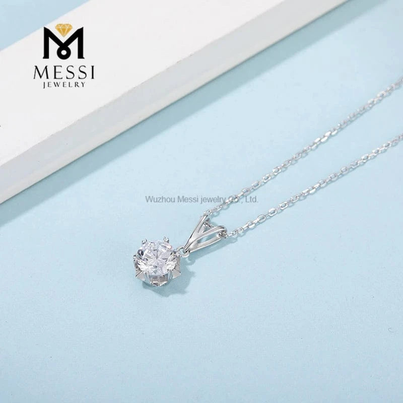 Fashion design snowflake bridal jewelry set 1 carat moissanite 925 sterling silver earring necklace jewelry set for women