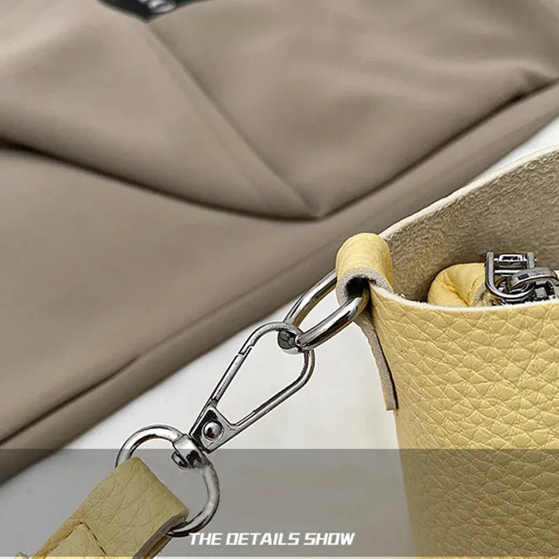 Fashion Design Women Bucket Bag Brand Trendy Basket Bag Versatile Simple Solid Color Texture Women's Bag Shoulder Crossbody Bag - SN Wigs & More