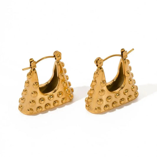 Fashion / E1947 E1947 PVD Tarnish Free Stainless Steel Parcel Earrings Bag Shape Women Luxury Jewelry Set