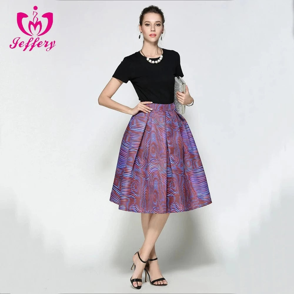 Fashion elegant female new pattern design high waist skirts D1020