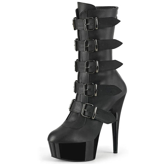Fashion Exotic Dancer Boots 15cm Sexy Fetish Belt Buckle Platform Women's Short Boots 6Inches Nightclub Gothic Retro Gladiator