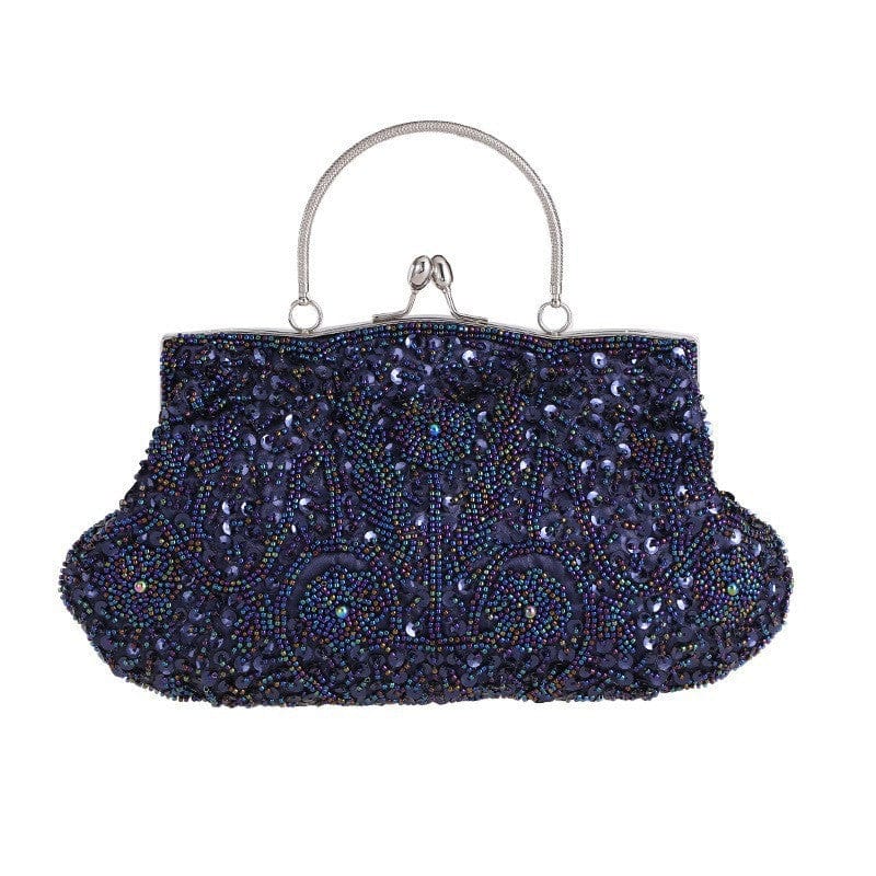 Fashion Glitter Clip Evening Purse Bead Embroidery Clutch Crossbody Bag Women Banquet Bridesmaid Wedding Party Tote Shoulder