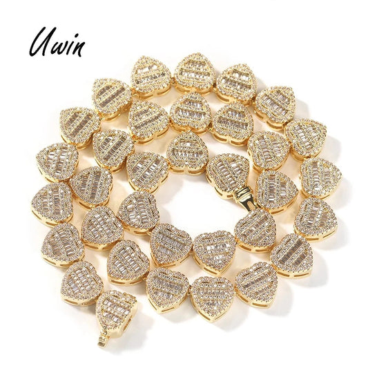 Fashion Heart Baguette CZ Bracelet Necklace Silver Purple Bracelet Hot Sale Popular Gift Women  Man Jewelry