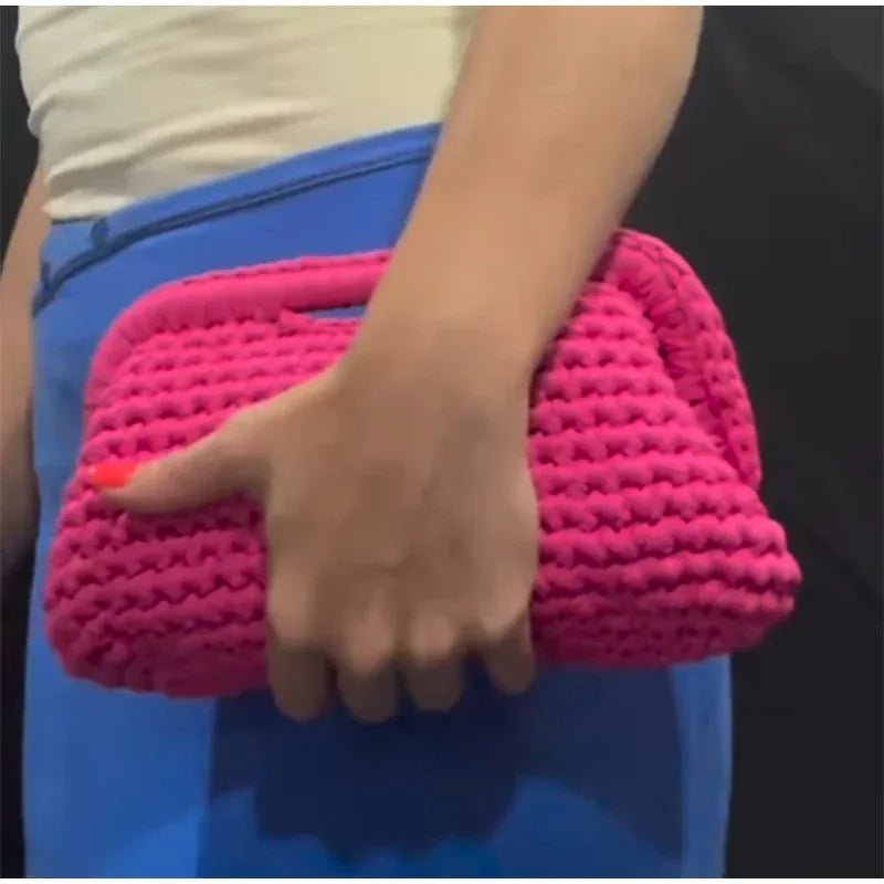 Fashion High - end Clutch Bag Hand - crocheted Clip Bag Simple Versatile Chain Cloud Bag New Leisure Travel Women's Underarm Bag - SN Wigs & More