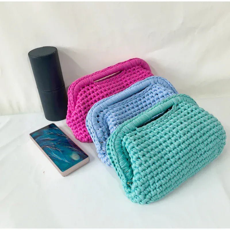 Fashion High - end Clutch Bag Hand - crocheted Clip Bag Simple Versatile Chain Cloud Bag New Leisure Travel Women's Underarm Bag - SN Wigs & More
