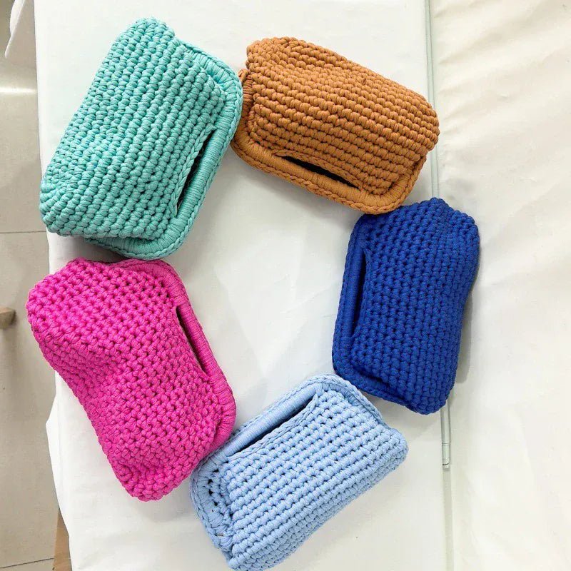 Fashion High - end Clutch Bag Hand - crocheted Clip Bag Simple Versatile Chain Cloud Bag New Leisure Travel Women's Underarm Bag - SN Wigs & More