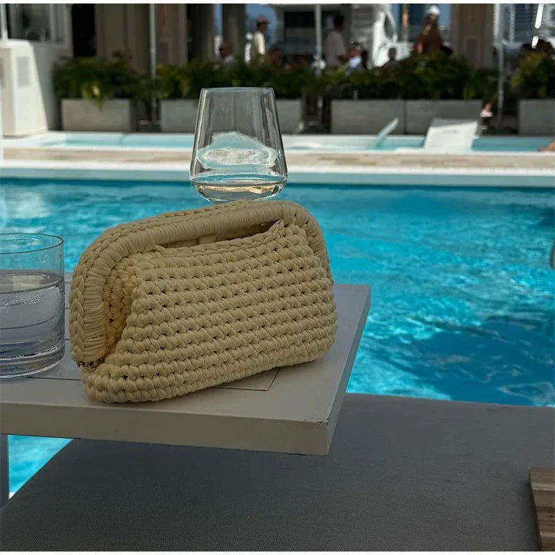 Fashion High - end Clutch Bag Hand - crocheted Clip Bag Simple Versatile Chain Cloud Bag New Leisure Travel Women's Underarm Bag - SN Wigs & More