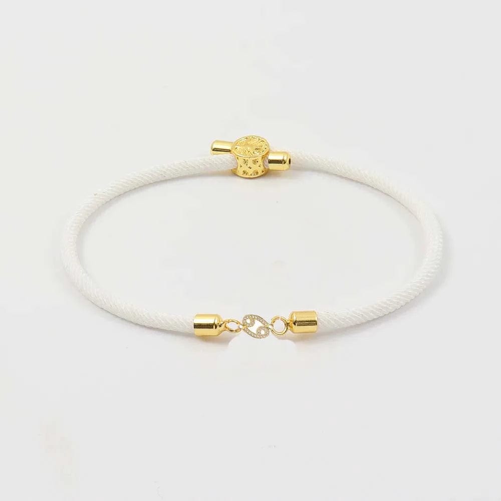 Fashion Jewelry 18K Real Gold  Zodiac 12 Constellations Copper Zircon Milan String Rope Bracelet
