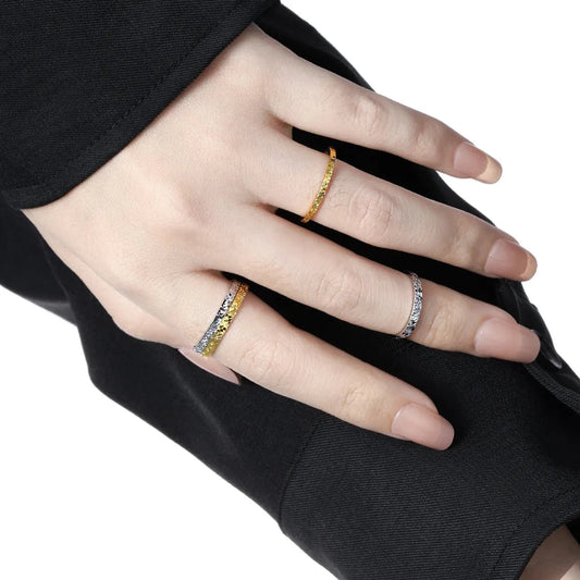 Fashion jewelry 925 silver rings for women 18K gold plated 925 sterling silver fragmented sparkling ring jewelry wholesale