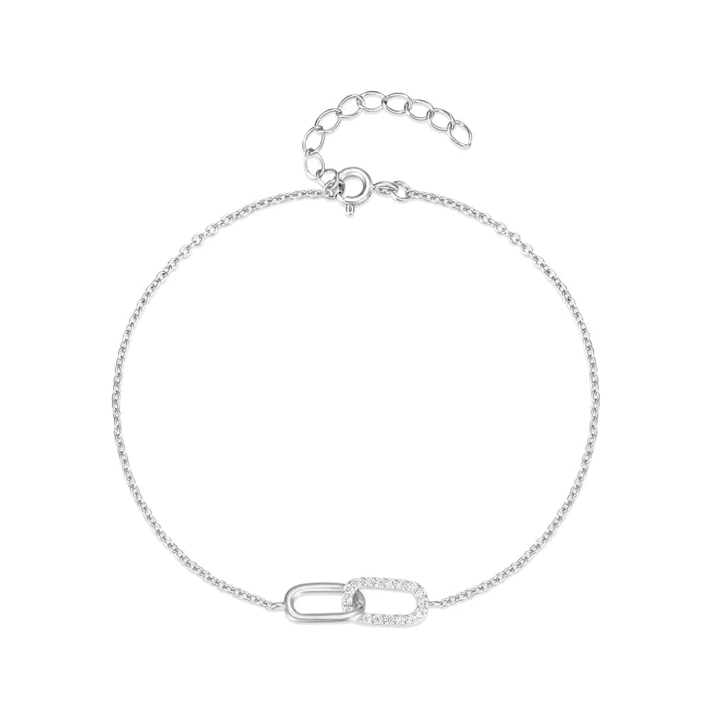 fashion jewelry 925 sterling silver bracelet geometric square oval shape crossed double circles gold plated bracelets for women