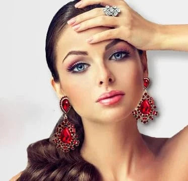 Fashion Jewelry Boho Vintage red Rhinestone Drill Dangle Earrings Luxury jewelry Pendant Earrings For Women