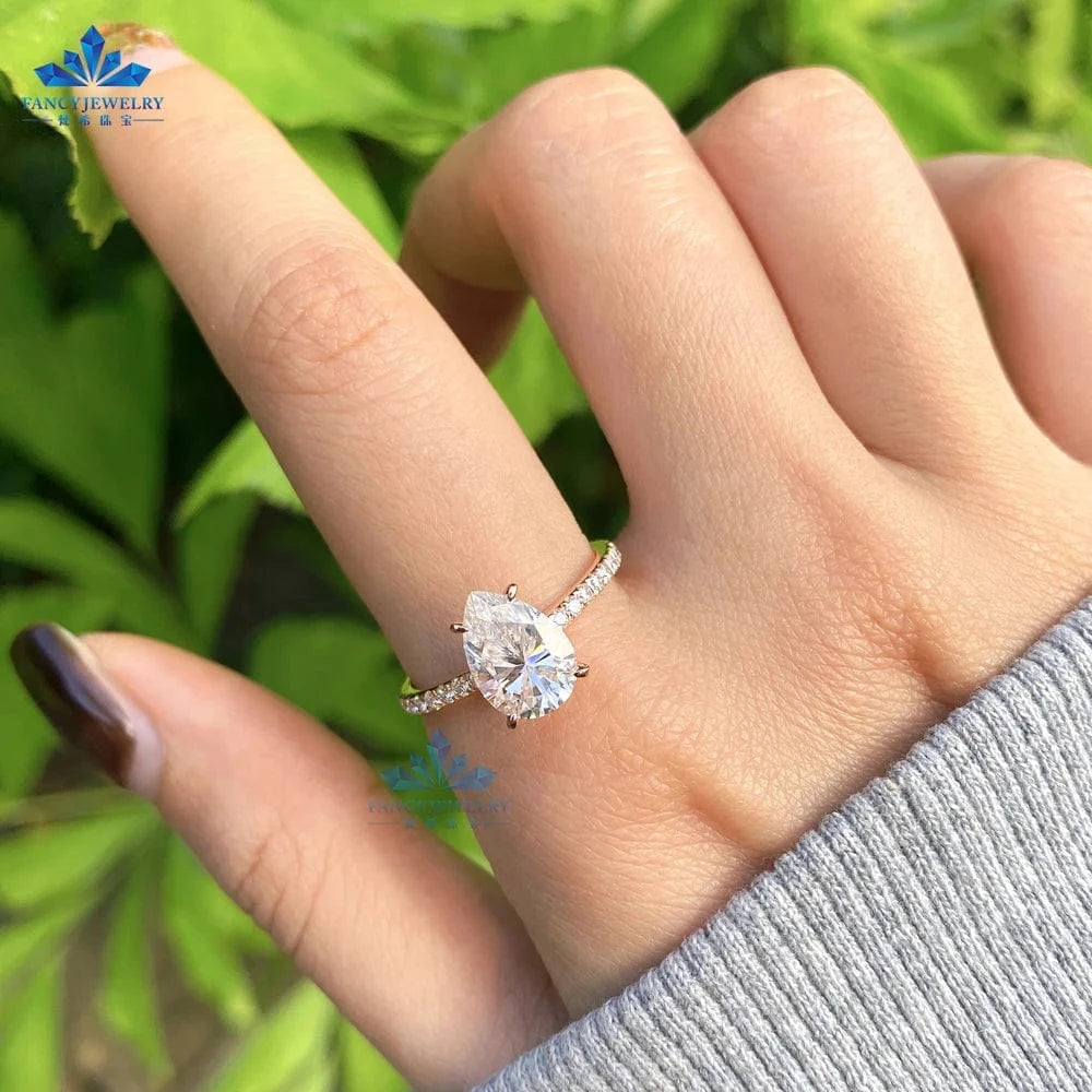 Fashion Jewelry Diamond Engagement Rings For Women 10K 14K 18K Solid Gold Ring 925 Sterling Silver VVS Moissanite Diamond Rings