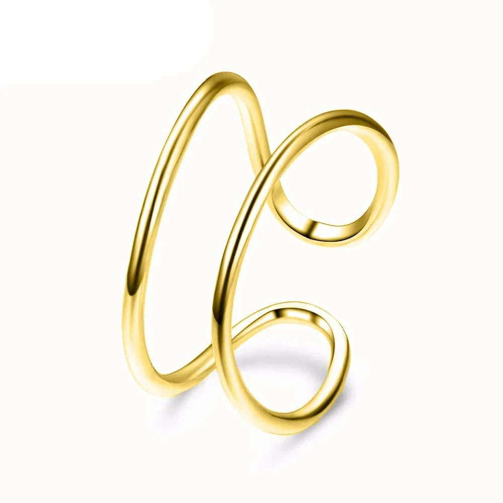 Fashion Jewelry Fashion Ring Minimalist  Opening Adjustable Ring Stainless Steel  Jewelry Designs For Girls
