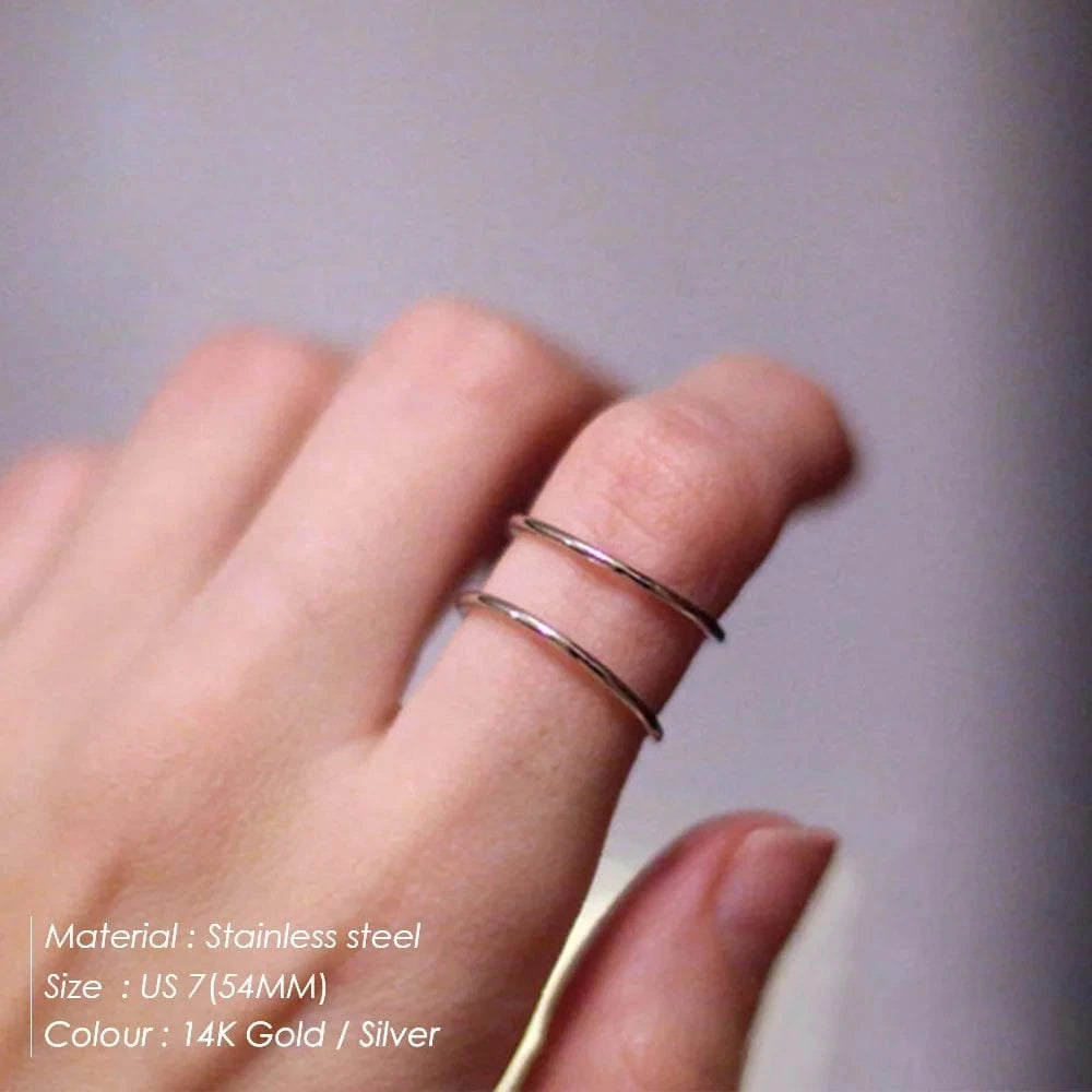 Fashion Jewelry Fashion Ring Minimalist  Opening Adjustable Ring Stainless Steel  Jewelry Designs For Girls