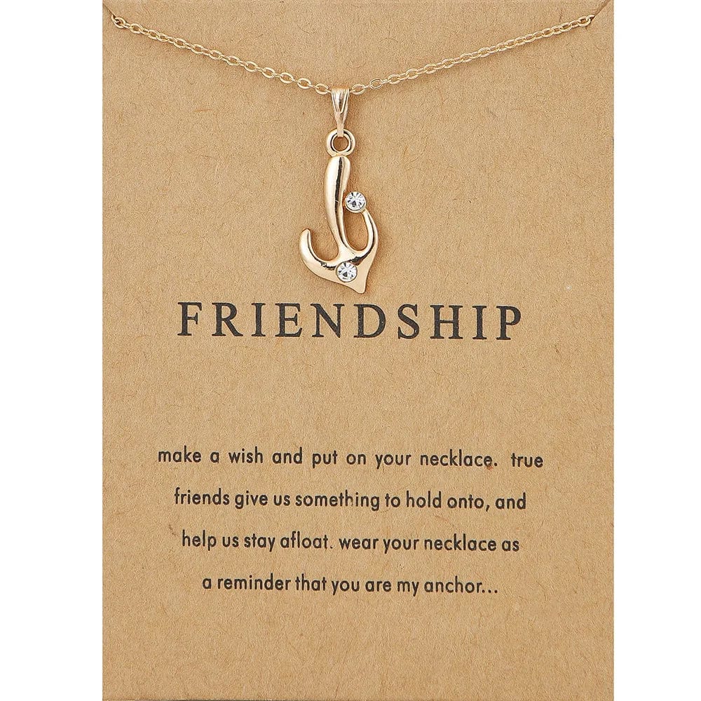 Fashion Jewelry Korean Necklace I Love You Card Message Diamond Heart Rose Dolphin Pendant Necklace