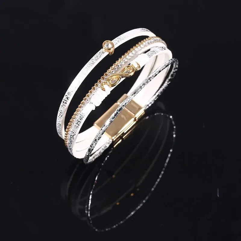 Fashion Jewelry Korean Velvet PU Leather Magnetic Buckle Infinite Love 8 Bracelet Bangles