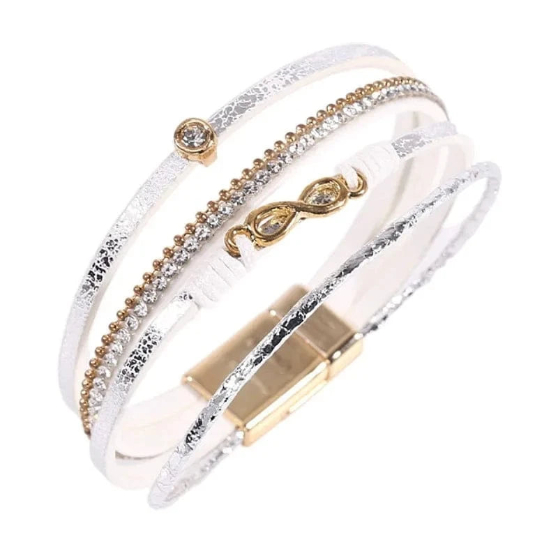 Fashion Jewelry Korean Velvet PU Leather Magnetic Buckle Infinite Love 8 Bracelet Bangles