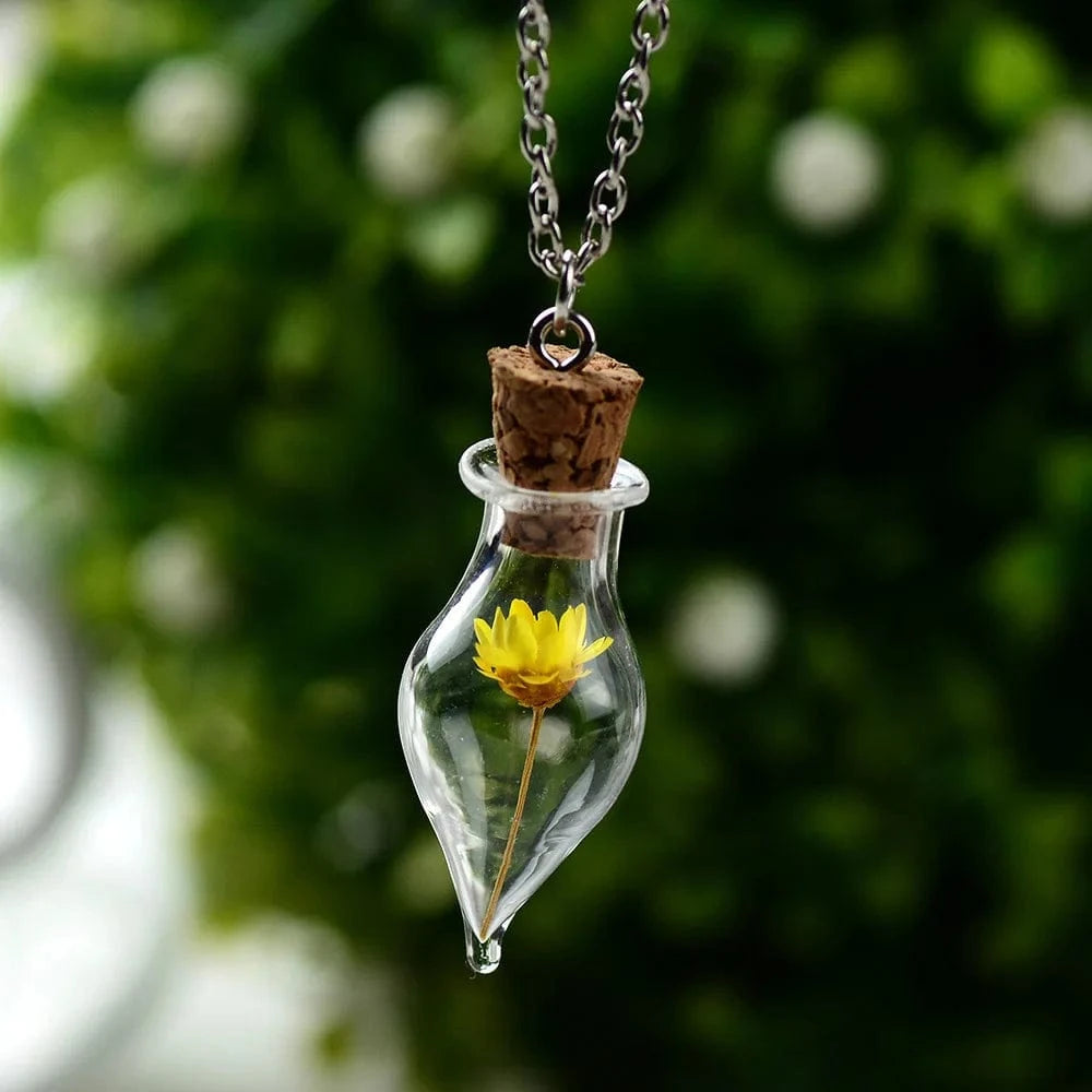 fashion jewelry necklaces / C2 Personal Bubble Glass Wishing Bottle Dried Flower Botanical Pendant Fashion Jewelry Necklaces For Women New Arrival 2023