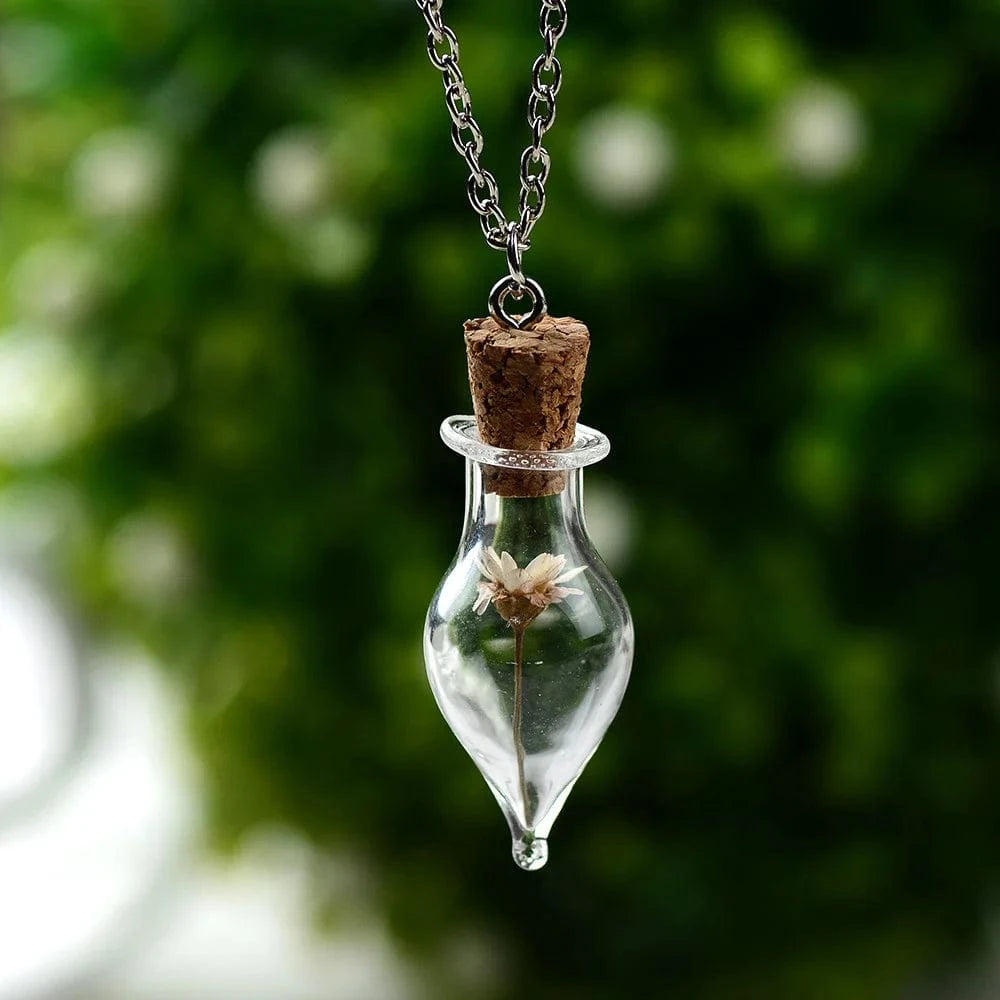 fashion jewelry necklaces / C5 Personal Bubble Glass Wishing Bottle Dried Flower Botanical Pendant Fashion Jewelry Necklaces For Women New Arrival 2023