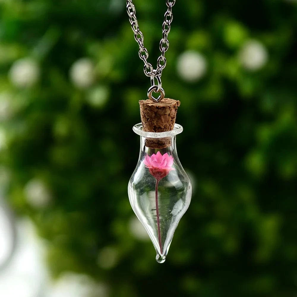 fashion jewelry necklaces / C6 Personal Bubble Glass Wishing Bottle Dried Flower Botanical Pendant Fashion Jewelry Necklaces For Women New Arrival 2023