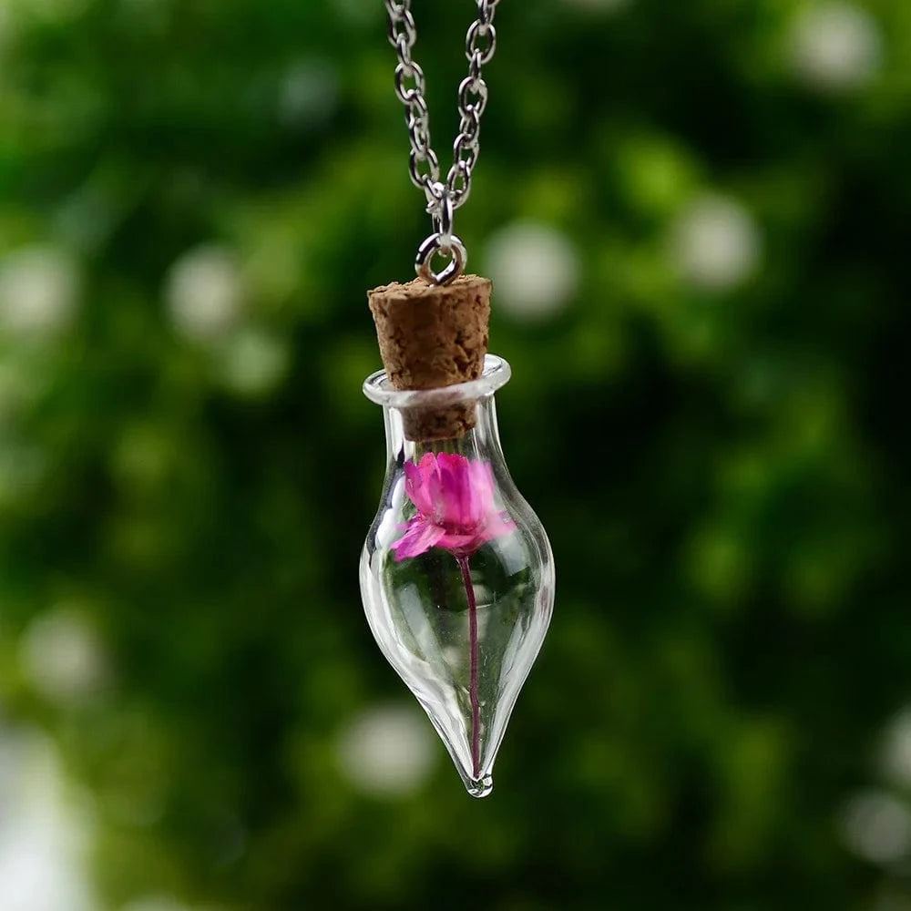 fashion jewelry necklaces / C7 Personal Bubble Glass Wishing Bottle Dried Flower Botanical Pendant Fashion Jewelry Necklaces For Women New Arrival 2023