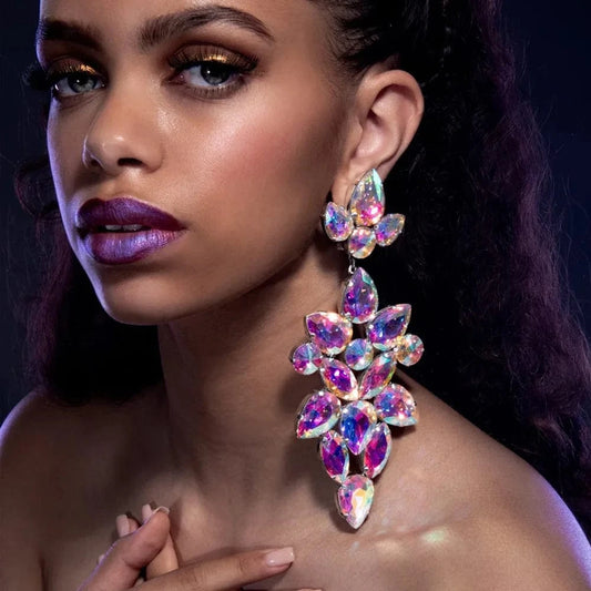 Fashion Jewelry Snowflake Crystal Earring Accessories Red Festive Women Jewelry Earrings For the Queen