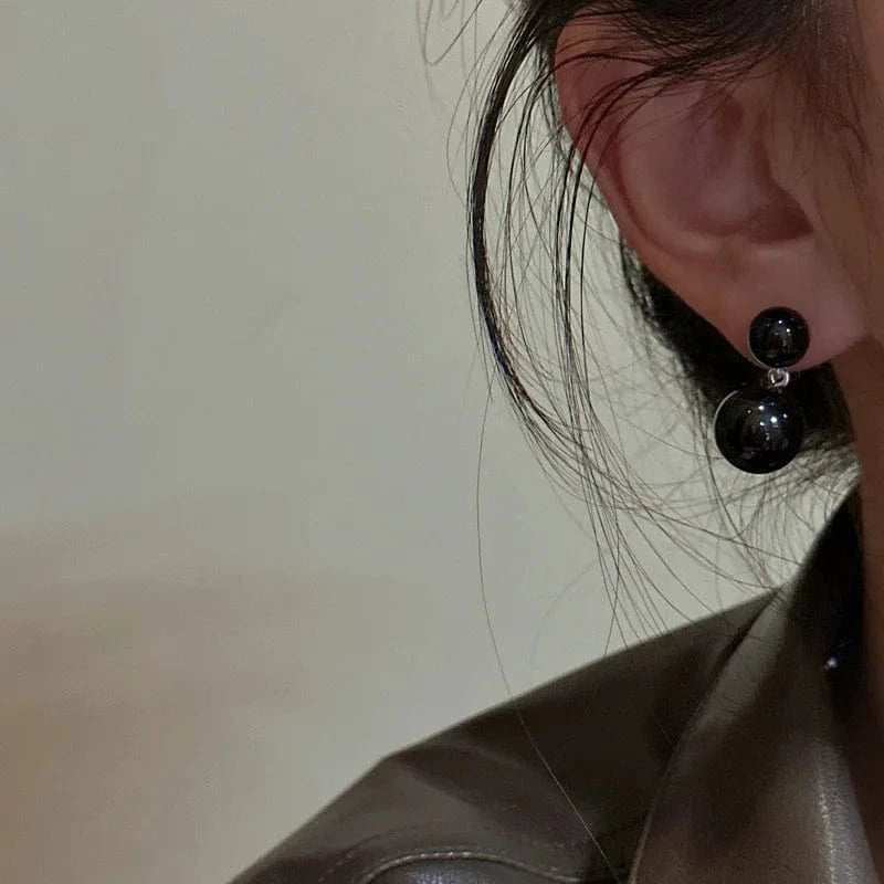 Fashion Lady Earrings 925 Sterling Silver Double Round Natural Stone Stud Earrings For Women Gifts