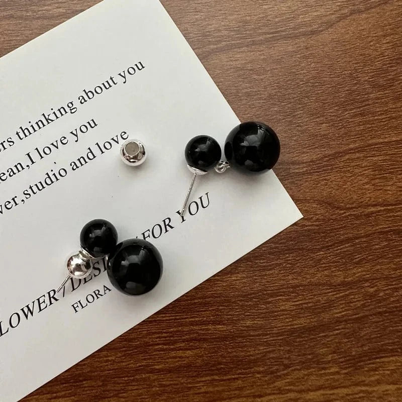 Fashion Lady Earrings 925 Sterling Silver Double Round Natural Stone Stud Earrings For Women Gifts