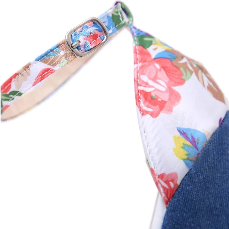 Fashion Leisure Designer Print Denim Sandals Woman Roman Peep Toe Platform Shoes wedges sandals high heeled sandals