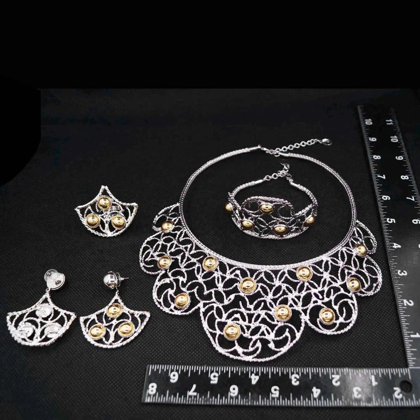 Fashion New Arrivals Brasil Gold Plated Copper Necklace Bracelet Earrings Ring Set Latest Bridal Wedding Wholesale Gift Jewelry