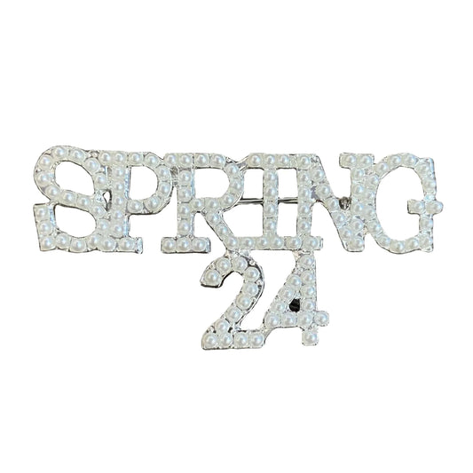 Fashion New Customized Clothing Sorority Pearl Brooch Graduation Gift Pearl SPR24 SPRING 24 Lapel Pin