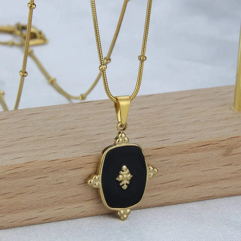 Fashion New In Custom Candy Color Stainless Steel Jewelry Set 18k Gold Plated Waterproof Pendant Necklace Earrings For Women