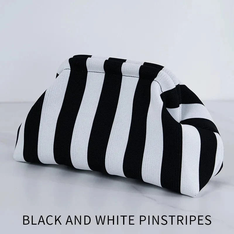 Fashion Pink Green Striped Clutch Bag Women's Everyday Purse Environmentally Friendly  Portable Daily Makeup Bag