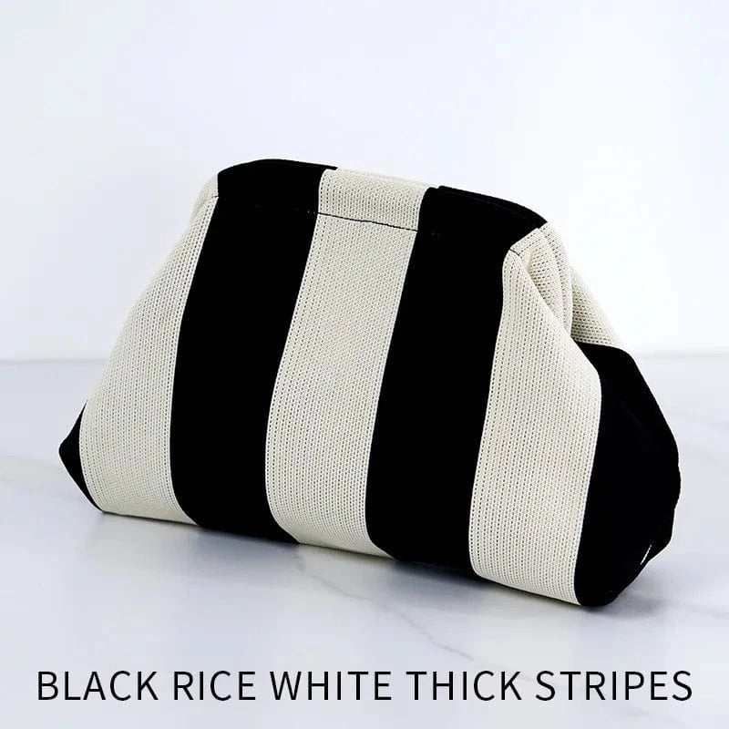 Fashion Pink Green Striped Clutch Bag Women's Everyday Purse Environmentally Friendly  Portable Daily Makeup Bag