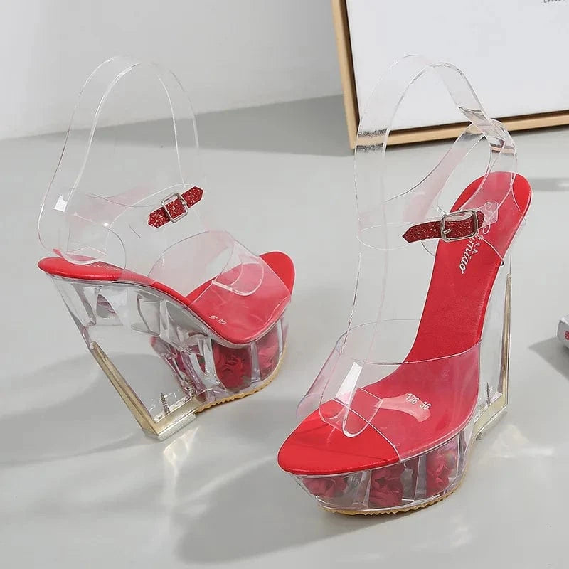 Fashion Platform Wedge Heels 15 CM Sexy Shoes Women Heels Sandals Chunky High Heels Slippers