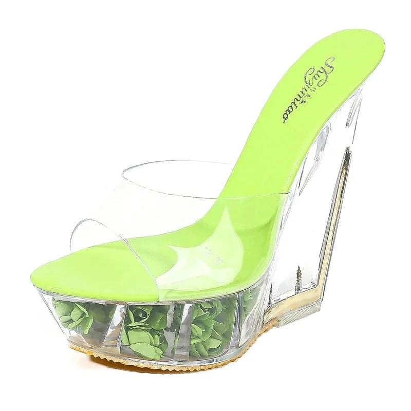 Fashion Platform Wedge Heels 15 CM Sexy Shoes Women Heels Sandals Chunky High Heels Slippers