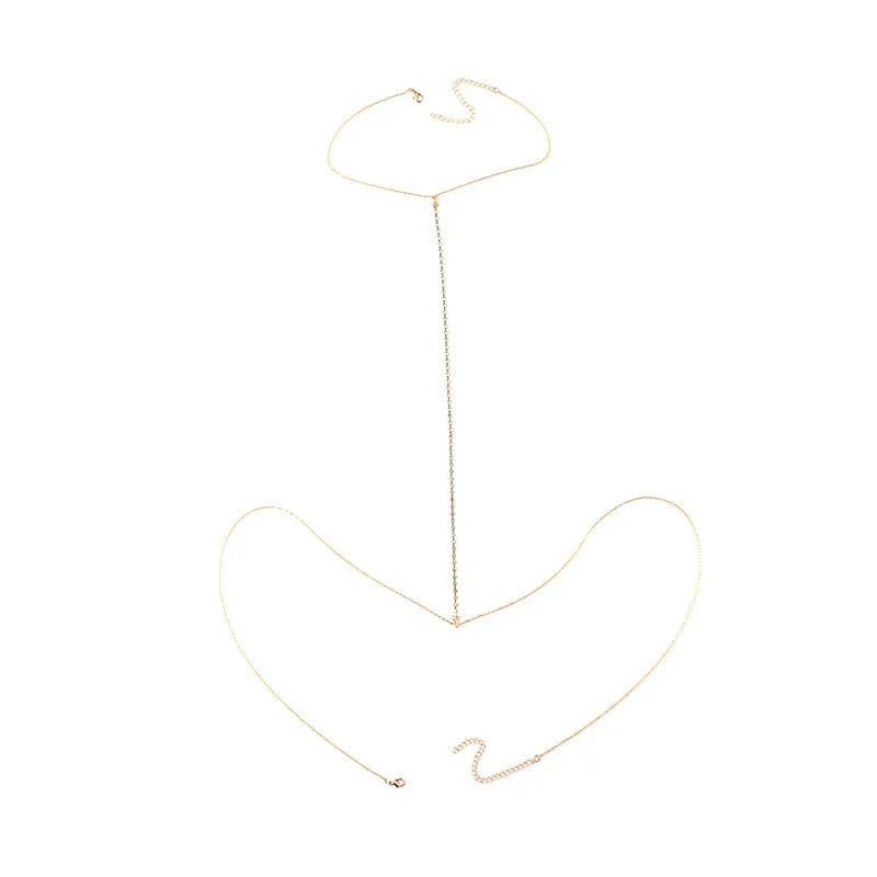 Fashion Rhinestone Sexy Chest Chain Body Jewelry Sexy Crystal Accessories for Nightclub Women's Party Jewelry