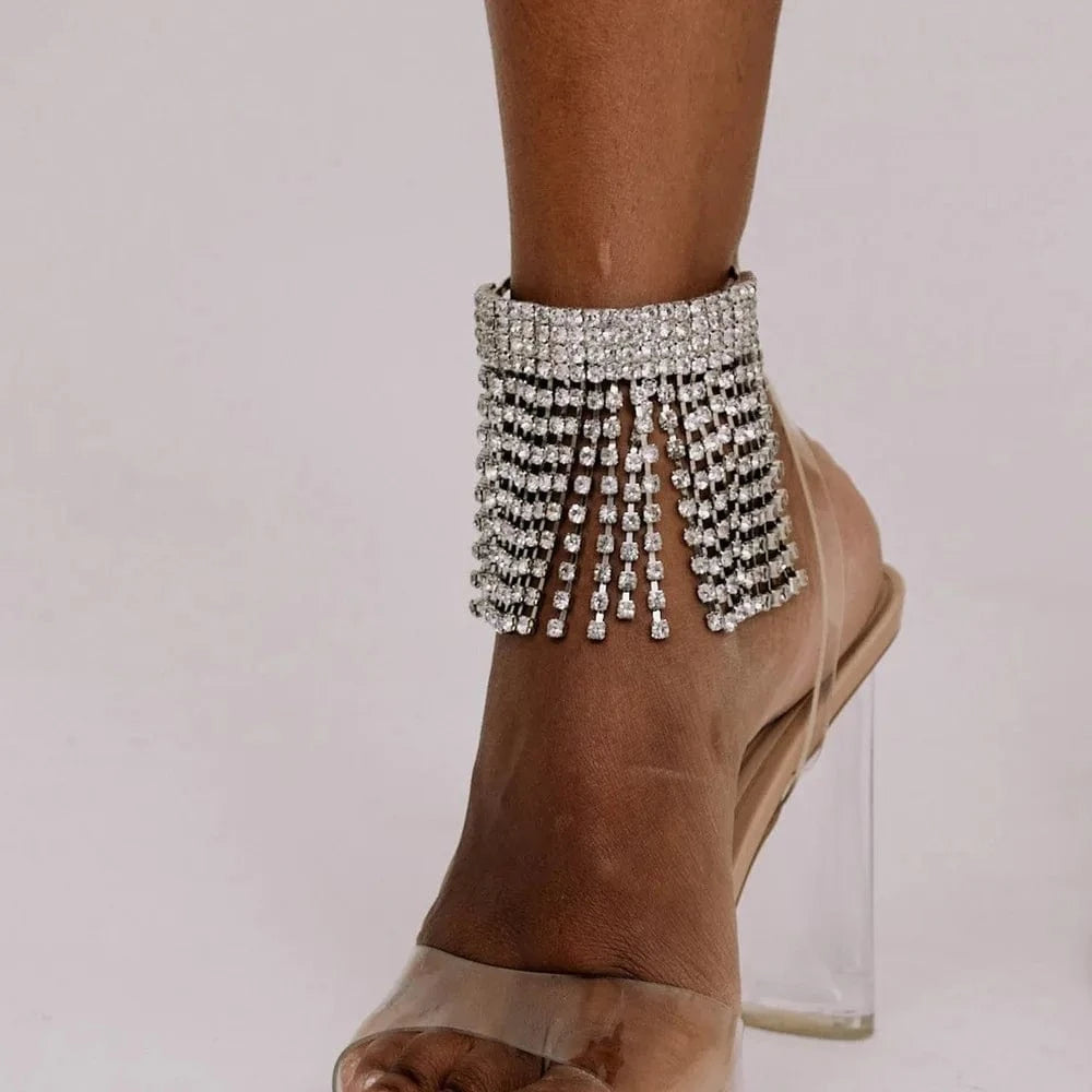 Fashion Rhinestone Tassel Bracelet Bangles Women Summer Beach Crystal Bracelets Bling Hand Chain Jewelry Decoration Wholesale