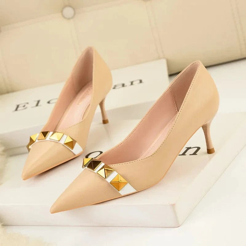 Fashion Sexy Banquet Ladies Dress Shoes Women Pointed-toe Buckle Sandals Summer Autumn High Heels Stilettos Female