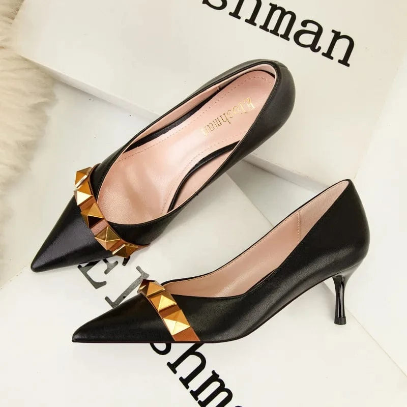 Fashion Sexy Banquet Ladies Dress Shoes Women Pointed-toe Buckle Sandals Summer Autumn High Heels Stilettos Female