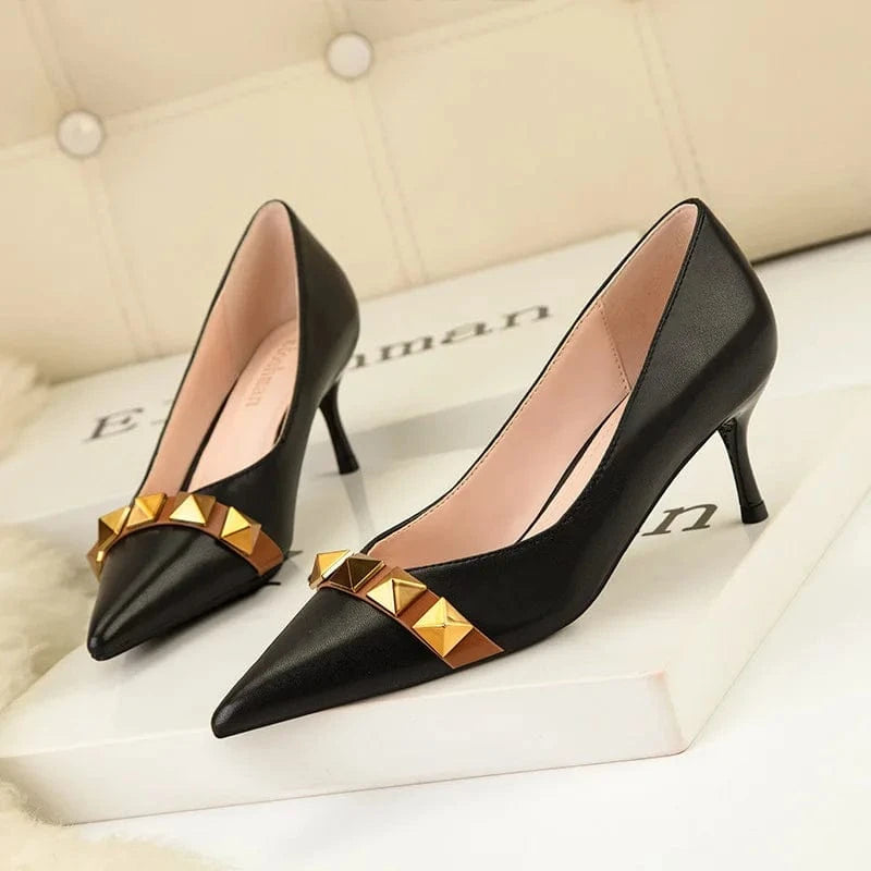 Fashion Sexy Banquet Ladies Dress Shoes Women Pointed-toe Buckle Sandals Summer Autumn High Heels Stilettos Female