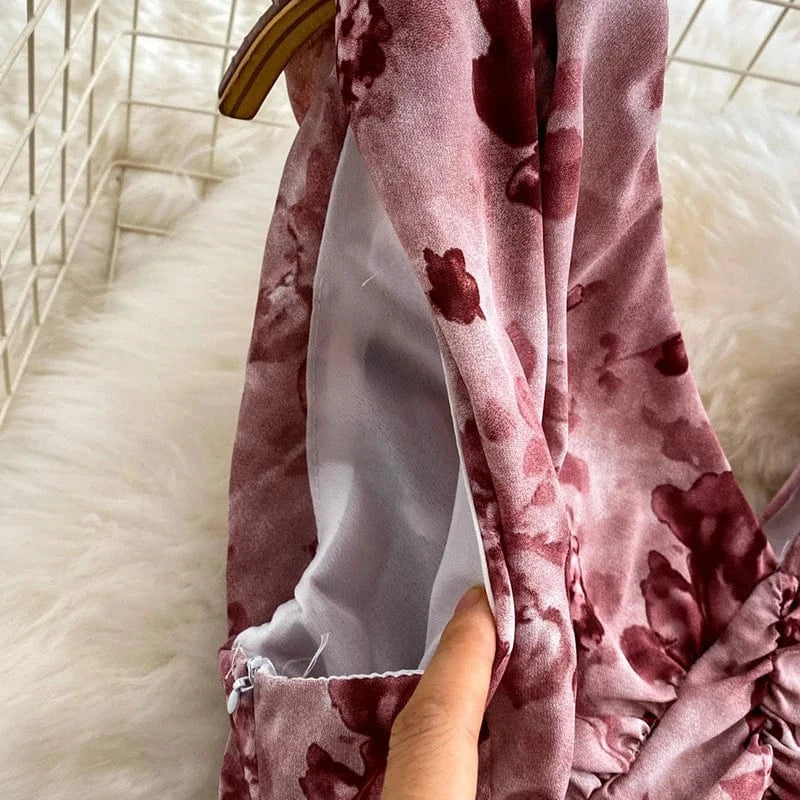 Fashion Sexy Temperament Women's Dress Summer Casual Retro Backless 2024 Hepburn Big Hem Korean V-neck A-line Long Dresses Khaki