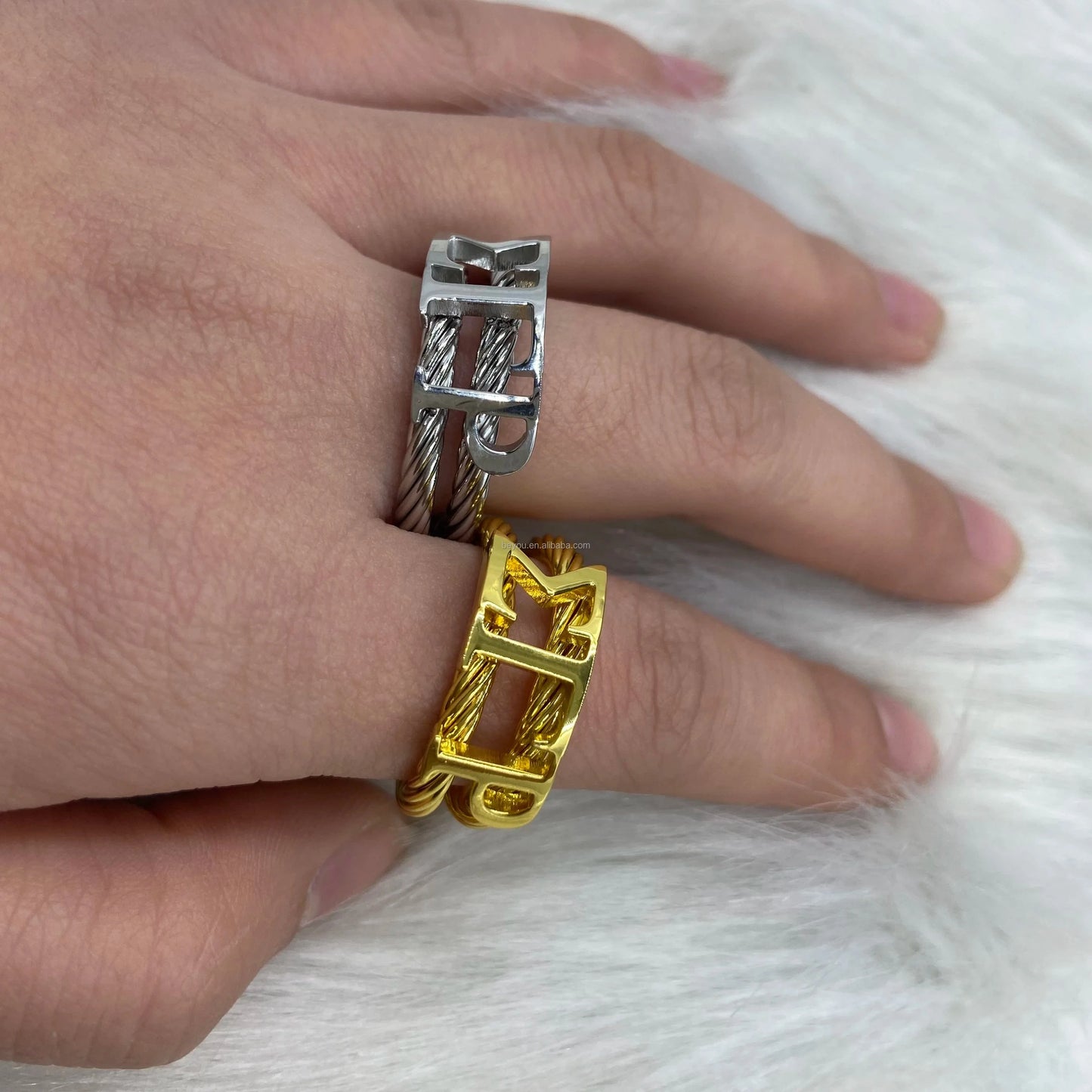 Fashion Sigma Gamma Ring Gold Plated Stainless Steel Glossy Fade Resistant SGRho Personalized Organization Symbol Jewelry