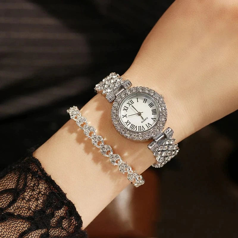 Fashion Simple Ladies Bracelet Watch Gift Set Luxury Diamond Quartz Watch Women Relojes De Mujer