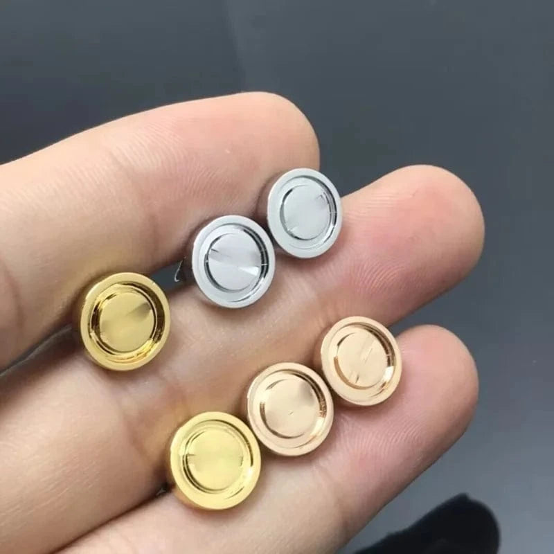 Fashion simple love series earrings European and American style hip hop stainless steel couple earrings jewelry