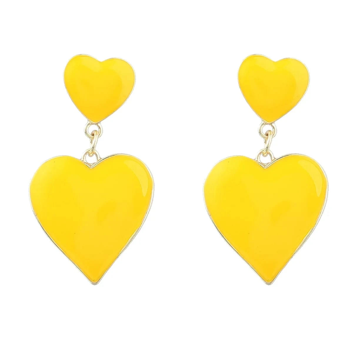 fashion Simple personality  earrings love shape heart shaped hoop earring oil dropping earrings women luxury